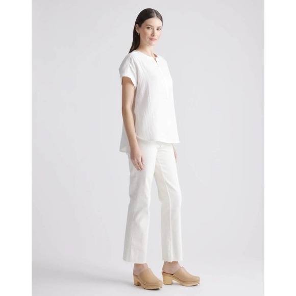 100% Organic Cotton Gauze Roll Sleeve Shirt Large - Picture 2 of 6